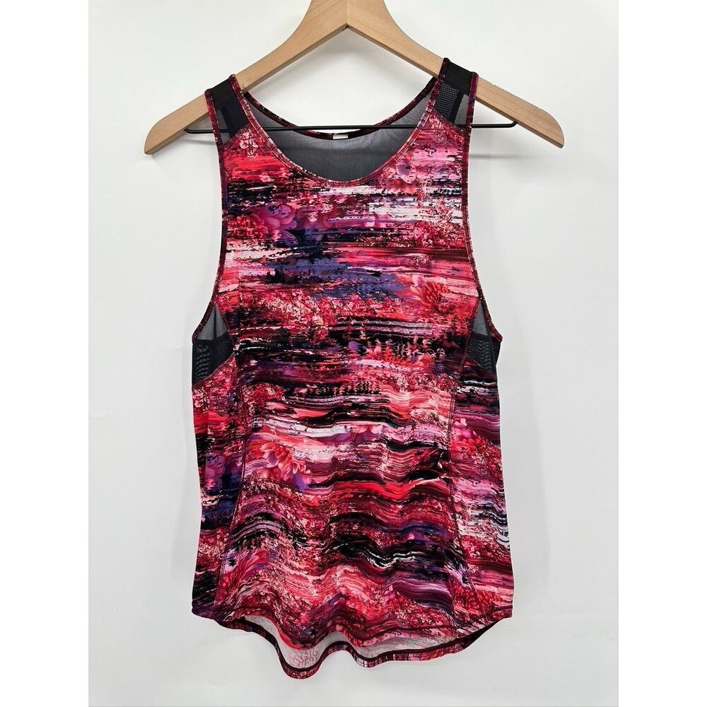Lululemon Athletica Womens Printed Mesh-Back Tank Top Multicolor Racerback